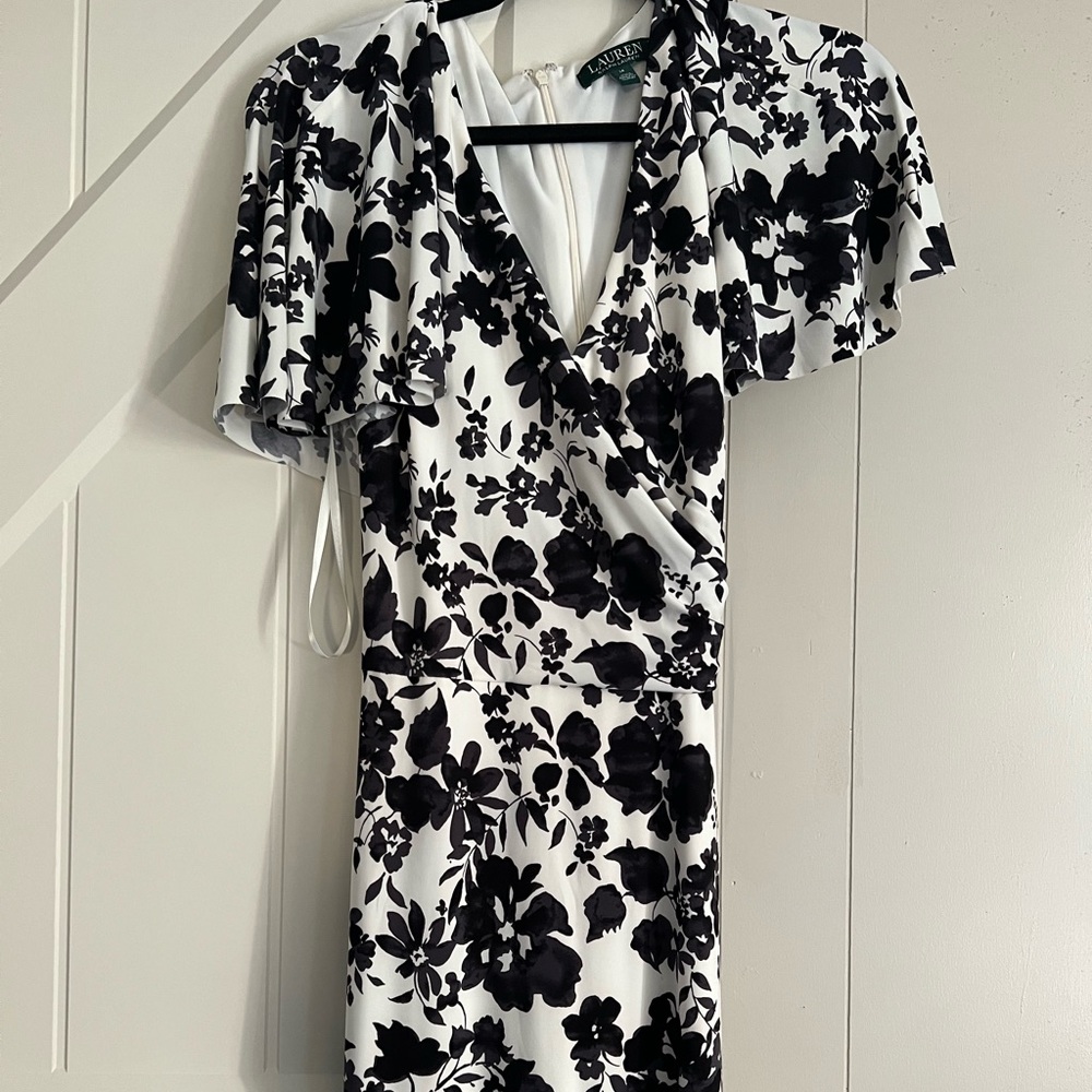 Ralph Lauren black and white wrap dress